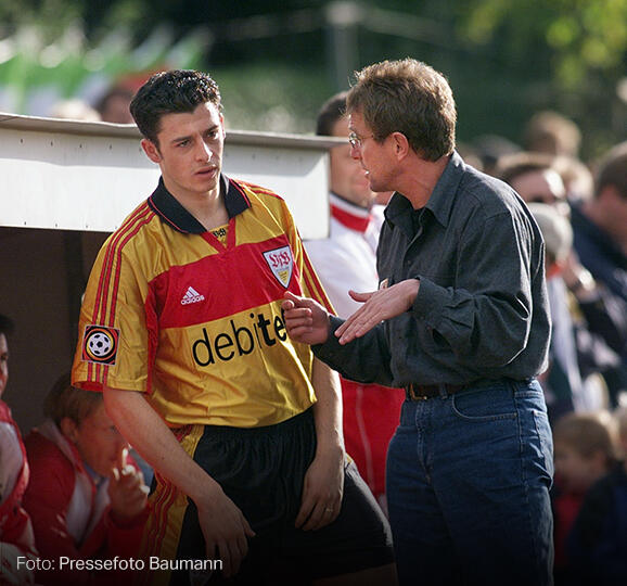 Ralf Rangnick mit Kristijan Djordjevic, 1999