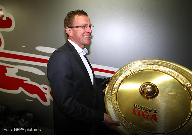 Ralf Rangnick, Sportdirektor von Red Bull Salzburg, Meisterfeier 2014