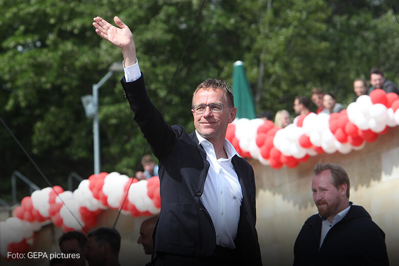 Ralf Rangnick, Cheftrainer von Rasenballsport Leipzig, Fanfeier 2019